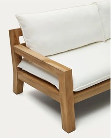 Biela záhradná pohovka z teakového dreva Forcanera - Kave Home