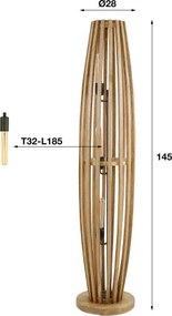 Stojaca lampa 70-52 Orbit 3L Drevo Mango  - Komfort-nábytok