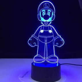 3Dmix 3DL-BTB029 – 3D LED nočná lampa - Luigi (Mario Kart) (Bluetooth reproduktor - farba biela)