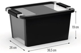 Úložný box z recyklovaného plastu s vekom, veľkosť S - 11 l, 19x36,5x26 cm
