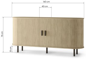 Komoda Gliss 160 cm dub jasný