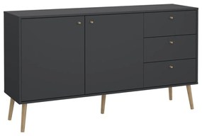 Antracitová nízka komoda 149x82 cm Bodo – Tvilum