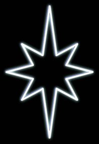 DECOLED LED svetlo hviezdy, závesná 3D tlač, 60x79 cm, ľadovo biela, biela