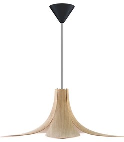JAZZ | dizajnové drevené svietidlo Farba: Svetlý dub, Sada: Tienidlo + Cord set čierny