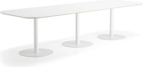 Stôl METRIC, zaoblené rohy, 3000x1000x720 mm, biela