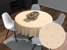 Biante Teflónový okrúhly obrus TF-085 Obdĺžničky na béžovom Ø 70 cm