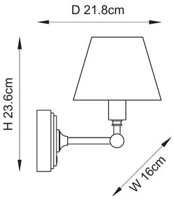 Endon 114830 - LED Stm. nabíjacia nástenná lampa BURLEY LED/1,5W/5V mosadz/krémová