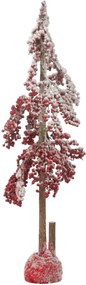 Vianočná dekorácia stromček s červenými bobuľami M – 25*25*84 cm