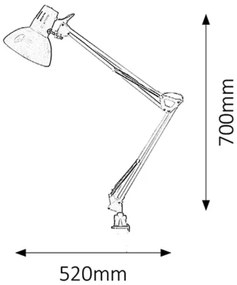 Rabalux 4214 - Stolná lampa ARNO 1xE27/60W/230V