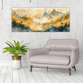 Obraz - Pohorie, akvarel (120x50 cm)