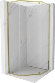Mexen Exo-R päťhranná sprchová kabína 90 x 90 cm, transparentná, zlatá - 812-090-090-50-00