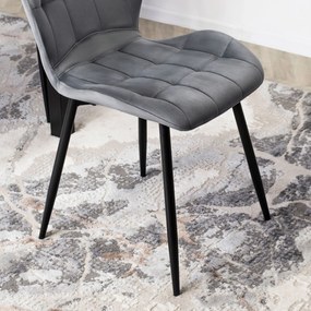 PROXIMA.store - Dizajnová jedálenská stolička LUCKY FARBA: sivá, FARBA NÔH: čierna
