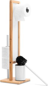 Tutumi REA - Bambusový kúpeľňový stojan na toaletný papier a kefu, White 321502, HOM-04000
