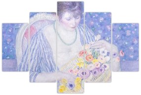 Obraz - Frederick Carl Frieseke,  The Basket of Flowers, reprodukcia (150x105 cm)