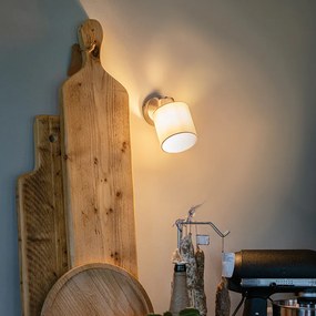 Moderné nástenné svietidlo oceľ s bielym tienidlom nastaviteľné - Hetta