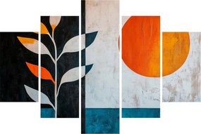 Obraz - Abstrakcia rastliny a slnka (150x105 cm)