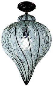 SIRU - Prisadený luster GOCCIA 1xE27/60W/230V pr. 25 cm číra/hnedá benátske sklo