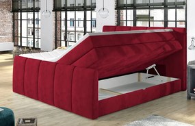 Posteľ boxspring Fresco 180x200 cm, červená látka