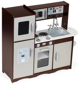 Veľká drevená kuchynka ECOTOYS s rúrou, mikrovlnkou a chladničkou