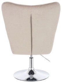 LuxuryForm DESIGN Kreslo AURORA VELUR na striebornom tanieri - latte