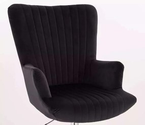 LuxuryForm DESIGN Kreslo AMADEO VELUR na čiernom kríži - čierné