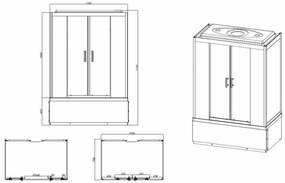 IKE TOR1285 Masážny Sprchový Box 120x85x215 cm