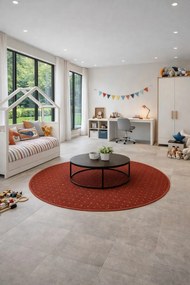 Condor Carpets, Kusový koberec Udinese terra kruh, 67x67 (priemer) kruh, oranžová, chodba / predsieň