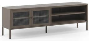 Sivý kovový TV stolík 160x50x35 cm Layna – Marckeric