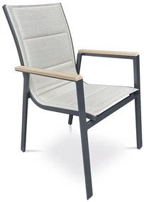 Autronic BONTEC Záhradná stolička, hliník, sieťovina, béžová, AZC-S1110 BK Farba: Béžová