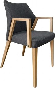 Čalúnené polo-kreslo ZORA s dubovými nohami a podrúčkami, 56x60x87 cm Catch-Me27