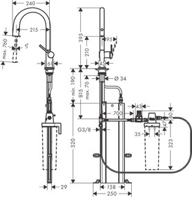 Hansgrohe Aqittura M91, filterSystem 210, vyťahovací výtok, 1jet, sBox, chrómová, HAN-76826000