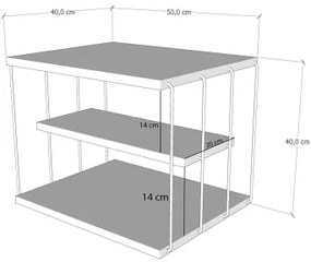 Odkladací stolík LIFON 40x50 cm antracit