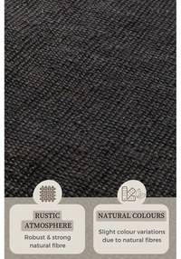 Čierny jutový koberec 80x150 cm Bouclé – Hanse Home
