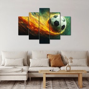 Obraz - Futbalová lopta v lete (150x105 cm)