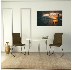 Asir Jedálenský stôl SANDALF 75x90 cm biela/čierna 801CMY2932