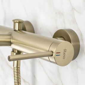 Rea Foss, vaňová batéria s ručnou sprchovou súpravou, zlatá matná, REA-B6890