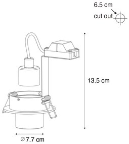 Moderné zabudované bodové svetlo tmavá bronz GU10 35 mm okrúhle sklopné - Installa