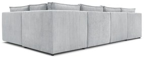 Svetlosivá menčestrová rohová pohovka (do tvaru "U"/variabilná) Nihad modular – Bobochic Paris
