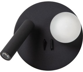 Lucide 77286/02/30 - LED Nástenné svietidlo MATIZ 2xLED/3,5W/230V USB čierna
