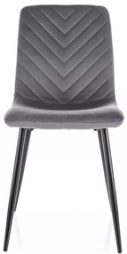 Čalouněná jídelní židle Daren Velvet šedá