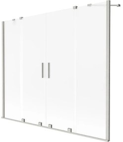 Mexen Velar Duo, 2-krídlová vaňová zástena s posuvnými dverami 200 x 150 cm, námraza, oceľový profil, 896-200-000-32-97