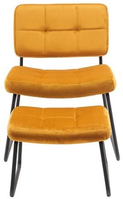 Kreslo s opierkou nôh You&Me Yellow Velvet