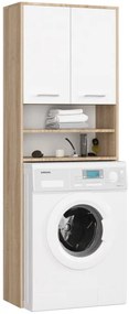 Kúpeľňová skrinka nad práčku FIN 2D sonoma / biela