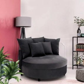 Kondela Okrúhle kreslo, Velvet látka sivá, SALOTO