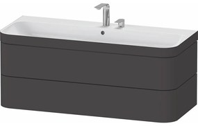 DURAVIT Happy D.2 Plus c-bonded závesná skrinka s nábytkovým umývadlom s dvomi otvormi, 2 zásuvky, 1175 x 490 x 480 mm, grafit super matná, HP4639E80800000