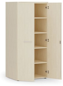 Kancelárska policová skriňa PRIMO WOOD s dverami, 1781 x 800 x 600 mm, breza