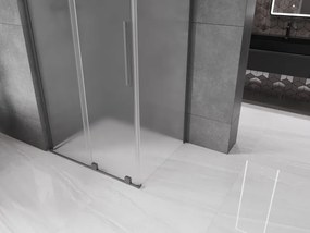Mexen Velar L, sprchový kút s posuvnými dverami 90 x 100 cm, 8mm sklo námraza, brúsený grafit, 871-090-100-33-95