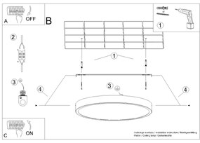 Stropné LED svietidlo Onyx 30, 1x LED 23w, 3000k, b