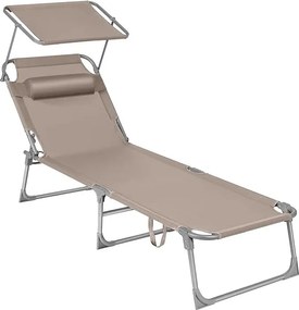 Zahradní lehátko se stříškou Sloan béžové
