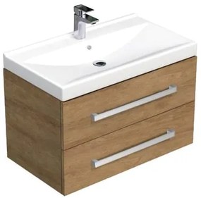 Kúpeľňová skrinka s umývadlom SAT Cube Way 80x53x46 cm dub hikor CUBE46802DHVER, 1 ks
